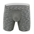 thumbnail image 1 of zbxnLI Men's Boxer Briefs Stretch Long Leg Compression Underwear Breathable Comfort Soft Underpants with Fly, 1 of 2