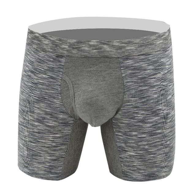 zbxnLI Men's Boxer Briefs Stretch Long Leg Compression Underwear Breathable Comfort Soft Underpants with Fly