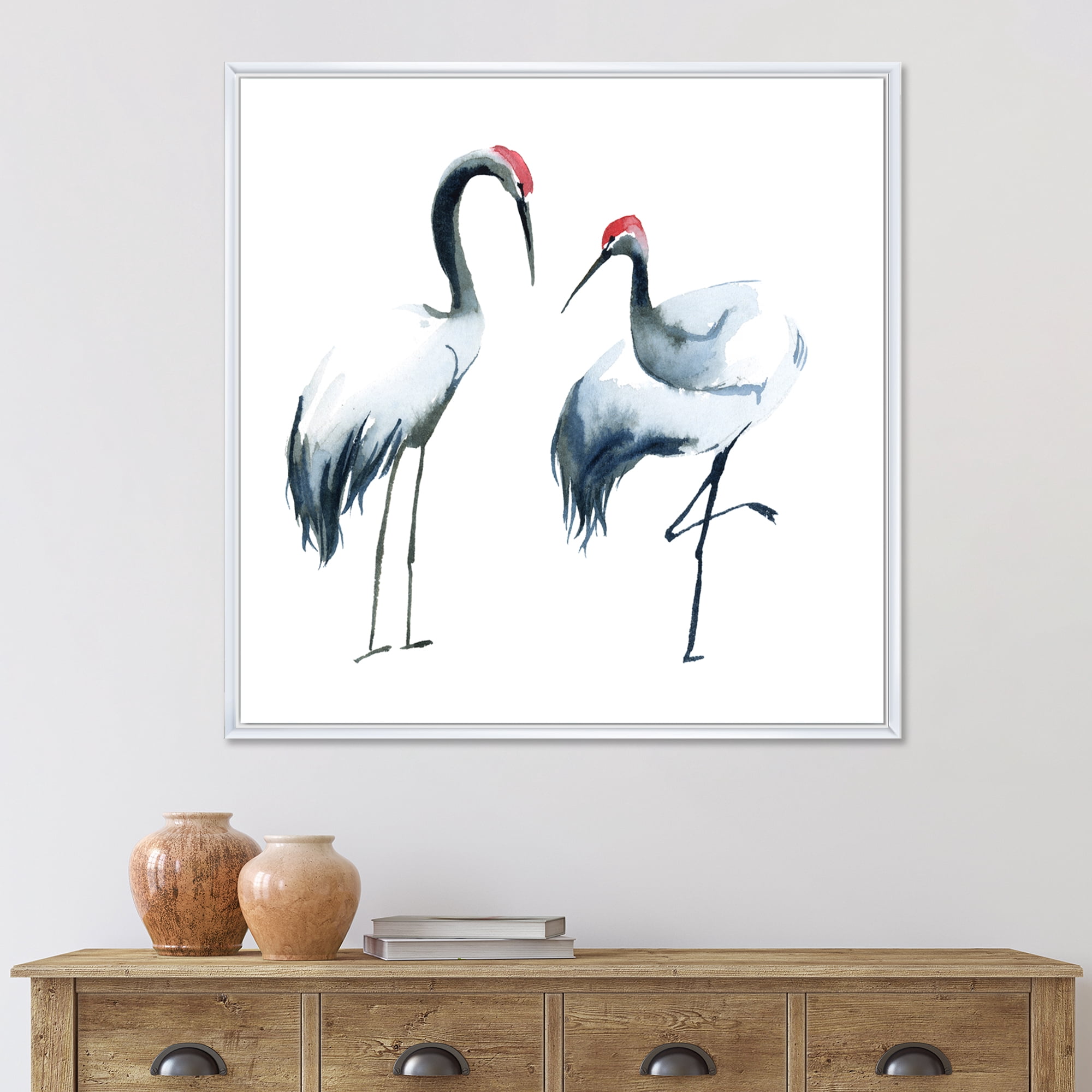 Designart 'Two Monochrome Shadoofs' Farmhouse Framed Canvas Wall Art Print