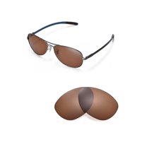 Walleva Brown Polarized Replacement Lenses for Ray-Ban RB8301 59mm Sunglasses