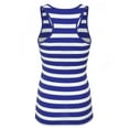 thumbnail image 3 of KOGMO Womens Cotton Stripe Ribbed Racerback Tank Top, 3 of 6
