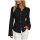 thumbnail image 2 of Neewe Plain Cardigan for Women V Neck Lightweight Trendy Long Sleeve Lapel Collar Zip Cardigans Daily, 2 of 7