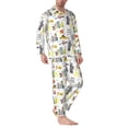 thumbnail image 2 of Salouo New York Print Button-Front Long Sleeve Pajama Set for Men, Soft 2Pjs Men's Long Sleeve Sleepwear-X-Large, 2 of 7