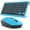 Blue, variant on Wireless Bluetooth Aluminum Keyboard Multi-Device Rechargeable Illuminated Full Size Computer Backlight Keyboard Mouse Set