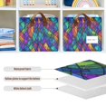 thumbnail image 4 of Yayeee Foldable Storage Basket for Shelves Waterproof Cloth Bins with Handles, Vibrant Stained Glass Pattern, 4 of 7