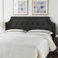 thumbnail image 5 of Maklaine Traditional Tufted King Headboard in Dark Charcoal Grey, 5 of 8