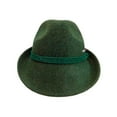 thumbnail image 4 of Oktoberfest Haus German Alpine Wool Green Edelweiss Fedora Hat with Feather &  for Men & Women | s, 4 of 8