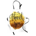thumbnail image 1 of Thank You Apron, Golden Yellow Tone Round Paint Backdrop with Cursive Wording, Unisex Kitchen Bib with Adjustable Neck for Cooking Gardening, Adult Size, Mustard Caramel, by Ambesonne, 1 of 4