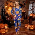 thumbnail image 2 of Matching Halloween Pajamas Set for Whole Family, Breathable Long Sleeve Halloween Family Pajamas with Moon Pumpkin Print, Fun Family Halloween Pajama Set Sleepwear, 2 of 6