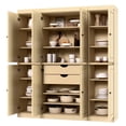 thumbnail image 5 of Palace Imports 100% Solid Wood Kitchen Pantry Storage Cabinet with Solid Doors, Adjustable Shelves and 2-Drawers, Yellow, 5 of 5