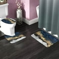 thumbnail image 2 of Bath Mat for Bathroom Rugs Navy Blue Marble Gold Abstract Sets 3 Piece Shower Mats Memory Foam Non Slip Toilet Tub Floor Rug Soft Thick Light Luxury Absorbent Washable for Home Hotel Decor, 2 of 6