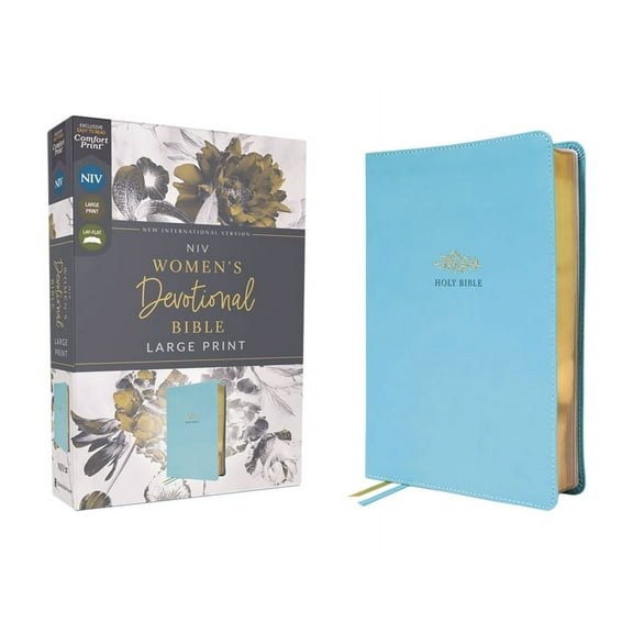 Niv, Women's Devotional Bible (by Women, for Women), Large Print, Leathersoft, Teal, Comfort Print, (Hardcover)
