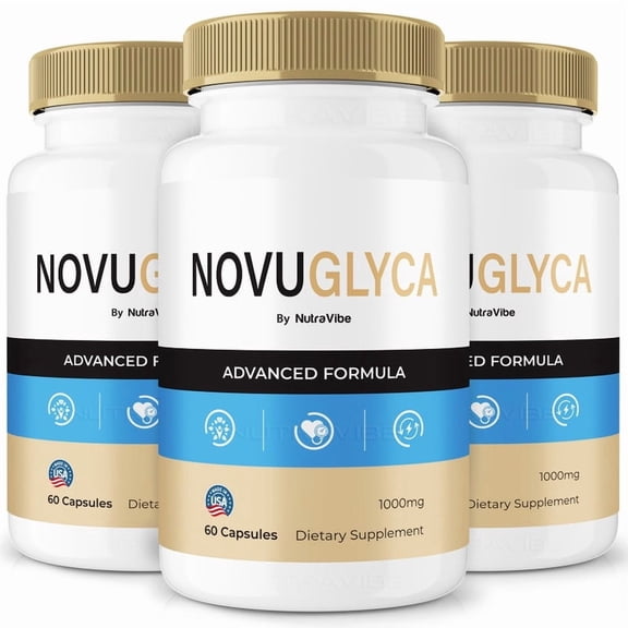 (3 Pack) NovuGlyca – Original Formula with a Clean Blend to Support Healthy Circulation, Natural Energy & Balanced Levels | Just 2 Easy-to-Swallow Pills Daily (180 Capsules)
