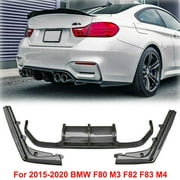 NINTE Rear Diffuser for BMW 15-20 F80 M3 F82 M4 F83 Carbon Fiber Painted ABS V Style 3PCS