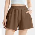 thumbnail image 4 of PIWHJQK Women Athletic Gym Yoga Shorts Women's 5 Inch Loose Style Solid Workout Shorts With Pockets Yoga Bottoms, 4 of 5