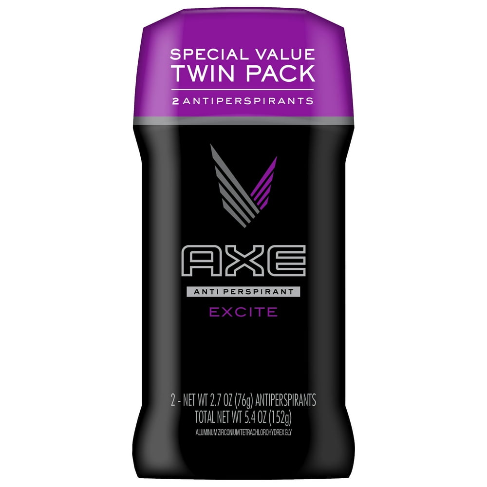 AXE Excite Antiperspirant Deodorant Stick for Men 2.7 oz, Twin Pack