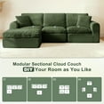thumbnail image 4 of 108" Cloud Couch for Living Room, Modular Sectional Sofa with Plush Corduroy L Shaped Comfy Upholstered Couches with Deep Seat, No Assembly Required, Green, 4 of 9