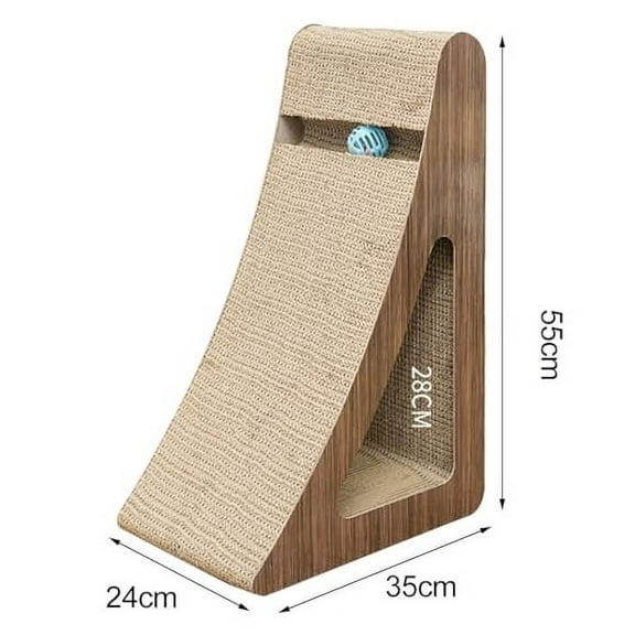 Inclined Corrugated Scratcher for Cats, Vertical Scratch-Resistant Post with Interactive Fun, Kitten Grind and Scratch Supplies