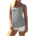 thumbnail image 2 of Yievot Camisole For Women Round Neck Spaghetti Strap Summer Tank Tops Sleeveless Loose Fit Woman Blouses Clothes On Clearance Gray XL, 2 of 6