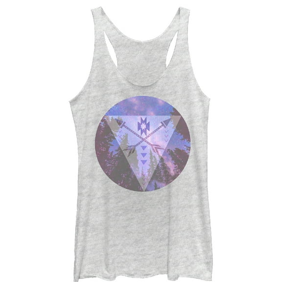 Women's Lost Gods Pine Tree Arrows Racerback Tank Top White Heather Large