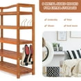 thumbnail image 4 of Costway 5-Tier Wood Shoe Rack Freestanding Large Shoe Storage Organizer Heavy-duty, 4 of 10