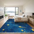 thumbnail image 3 of ODIKA 4'x6' Machine Washable Non-Slip Area Rug, Abstract Navy Blue High Traffic Rug with Pad, Blue, 1057579, 3 of 8