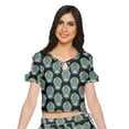 thumbnail image 6 of Moomaya Printed Cold Shoulder Cotton Crop Top Skirt Set Party Wear Ethnic Set, 6 of 6
