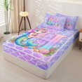 thumbnail image 2 of Castle Fairy Mermaid Letter H Zipper Full Size Comforter Sets with Fitted Sheet and 2 Pillowcases,Ocean Princess Zipper Bedding Set,4pcs,Reversible, 2 of 6