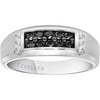 Formal 1/2 Carat T.W. Black Diamond Gents' Band in Sterling Silver