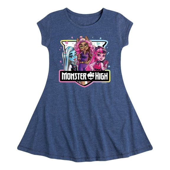 Monster High - Group Badge - Toddler & Youth Girls Fit & Flare Dress