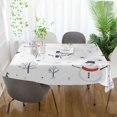 thumbnail image 3 of Yayeee Tablecloths 54" x 54" Rectangle Wrinkle Resistant Party Table Cover, Blue Cartoon Snowmen, 3 of 8