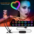 thumbnail image 2 of Greenhome Llenaje ligero en forma de corazón RGB Modo colorido 6 pulgadas Tenedor de clip de teléfono LED Lámpara de llenado USB para transmisión en vivo greenhome iPhone X, 2 of 7