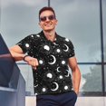 thumbnail image 5 of Daiia Crescent and Stars Pattern Men’s Polo Shirts,Solid Deck Shirt,Classic Fit, Breathable Cotton Polo for Casual and Sport Wear-X-Large, 5 of 7