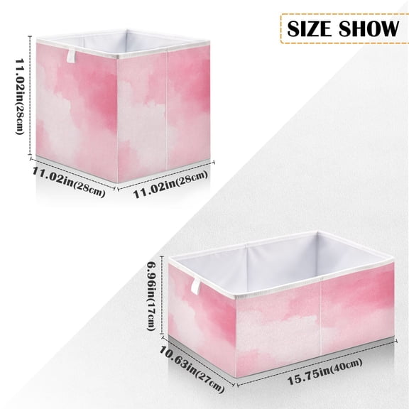Iauyy Foldable Home Closet Storage Bins - Waterproof 300D Oxford Cube Baskets with Handles for Clothing Storage Books, Minimalist Oil Painting