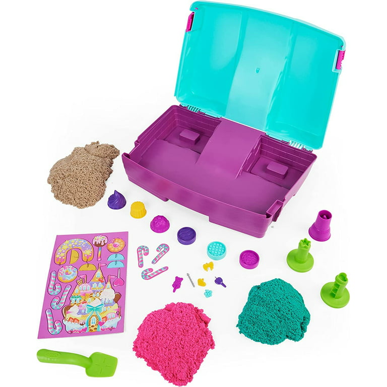 Kinetic Sand, Folding Sand Box with 2lbs of All-Natural, 7 Molds and Tools,  Play Sand Sensory Toys for Kids Ages 3 and up