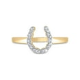 thumbnail image 2 of FB Jewels 10kt Yellow Gold Womens Round Diamond Lucky Horseshoe Ring 1/20 Cttw Size 8, 2 of 4