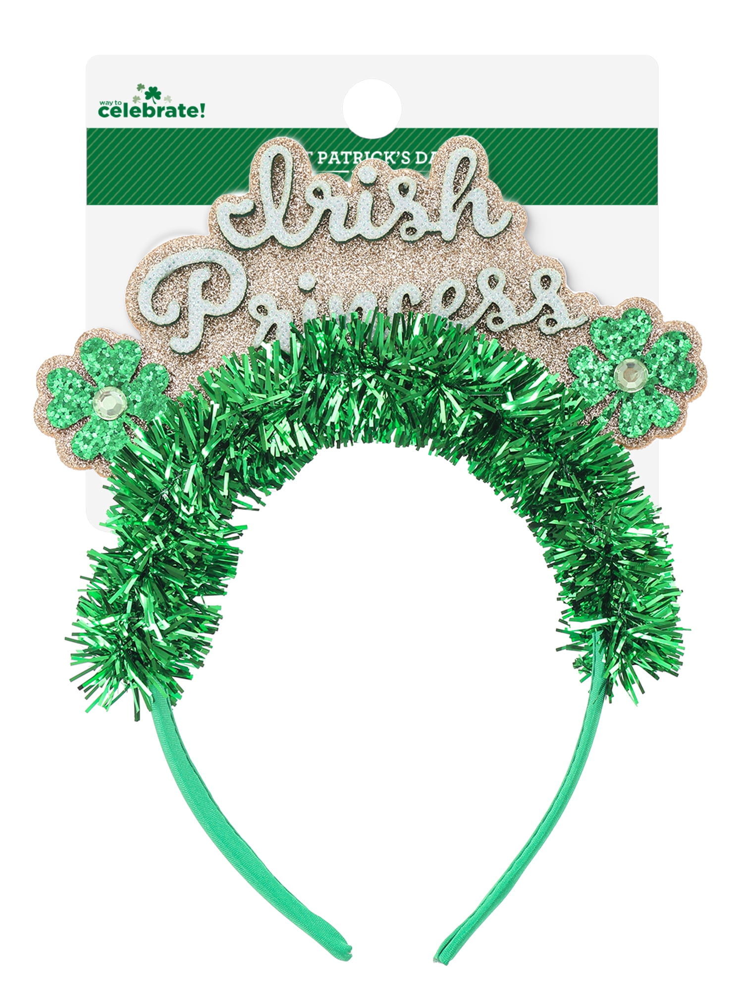 Way to Celebrate St. Patrick's Day Irish Princess Tinsel Headband, 1 Piece