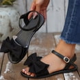 thumbnail image 2 of Xucatan Women's Floral Applique Flat Sandals, Open Toe Casual Summer Shoes with Adjustable Ankle Strap, Faux Leather Cushioned Footbed Beach Slippers, Versatile Solid Color Gift, 2 of 9