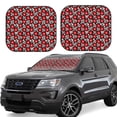 thumbnail image 1 of JUNZAN Red Floral Pattern Car Windshield Sun Shade | Reflective Sunshade | Foldable 2-Piece Sun Shield Protect Your Car | Fits Sedans, SUVs, Hatchbacks-Small, 1 of 6