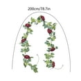 thumbnail image 3 of Kugisaki Christmas Decoration Christmas Floral Garland With Red White Flowers 6.7FT Green Foliage Holiday Decoration For Mantel Doorway And Staircase Indoor Outdoor Christmas Decor, 3 of 6
