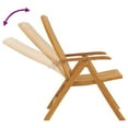 thumbnail image 3 of vidaXL Reclining Patio Chairs with Cushions Outdoor Furniture Solid Wood Teak, 3 of 12