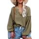 thumbnail image 2 of Camisa de manga larga NikouMX con manga farol y cuello en V para mujer Talla S M L XL, 2 of 6