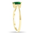 thumbnail image 2 of SZUL Women's Emerald Cut Emerald and Diamond Sparkle Ring in 10K Yellow Gold, 2 of 5