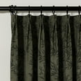 thumbnail image 5 of TWOPAGES Light Filtering Curtain 26 X 72 Inches Long 1 Panel Pinch Pleat Linen Blend Leaves Print Drape for Guest Room, Brown Olive, 5 of 6