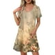 thumbnail image 1 of Vestido Corto de Verano Moda Gradiente Corto de Manga en V Cuello Vestido Casual, Poliéster Ligero de Verano, Lavado de Manos, 1 of 9