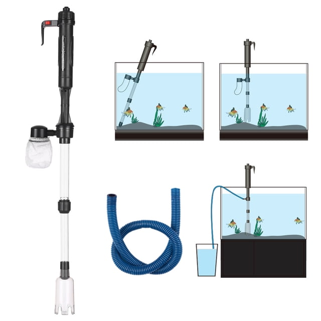 Acuario eléctrico Tanque de Peces Cambiador de Agua Lavadora de Arena Herramienta de Limpie Tomshoo Limpiador de grava