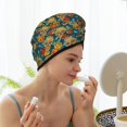 thumbnail image 3 of Yiaed Skull And Flowers Print Hair Cap with Button,Coral Fleece Hair Towel Wrap for Women Wet Hair,Quick Dry Turban for Wet Hair Long Thick Hair, 3 of 5