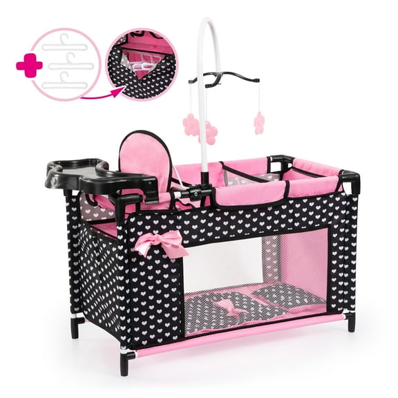 Baby Dolls Multi Bed,  Black, Pink, Hearts