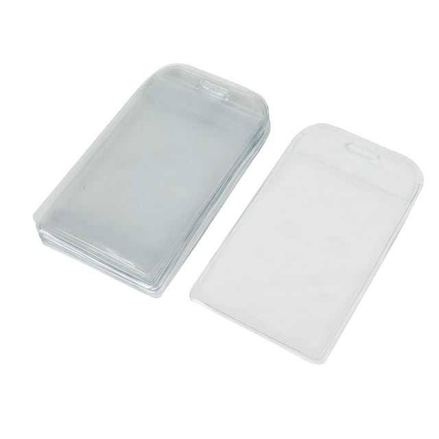 Unique Bargains Office Plastic Vertical Work Licensing ID Badge Card Holder Clear 10 Pcs