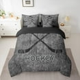 thumbnail image 2 of Homewish Hockey Sport Game 7-Piece Twin Bedding Sets,Boys Ball Gamer Bedding Comforter Set,Gray Black Sheet Sets For Boys Teens,Breathable Home Decor Reversible, 2 of 8